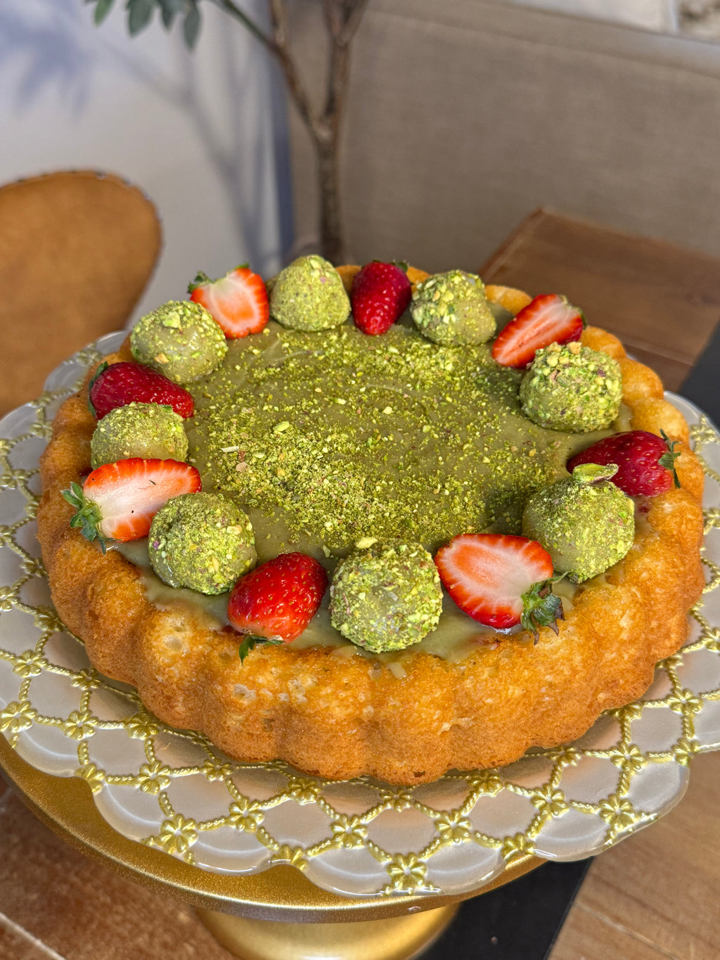 Strawberry Pistachio Cake
