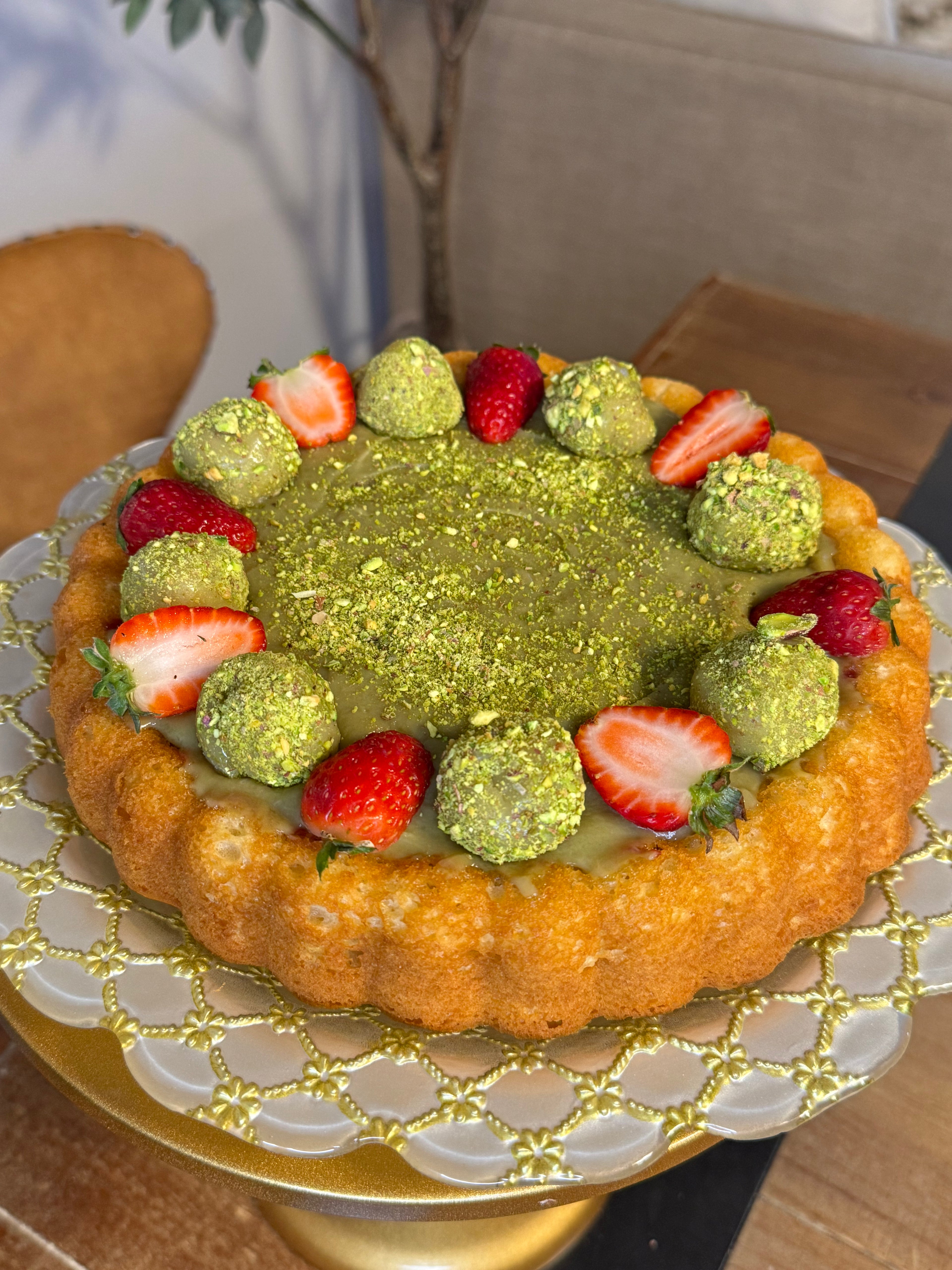 Strawberry Pistachio Cake