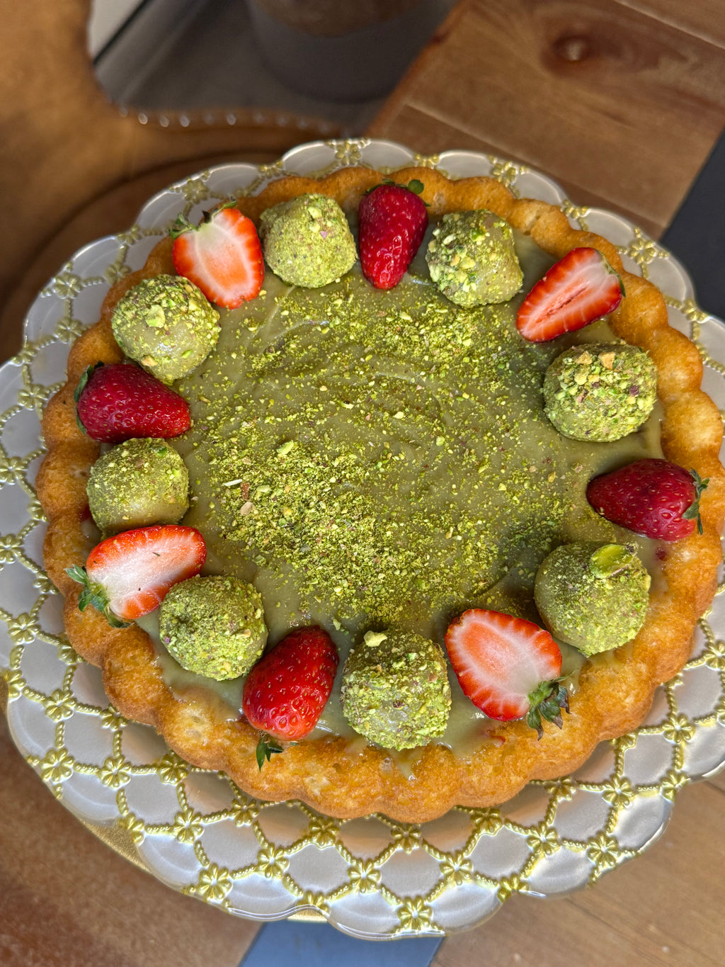 Strawberry Pistachio Cake