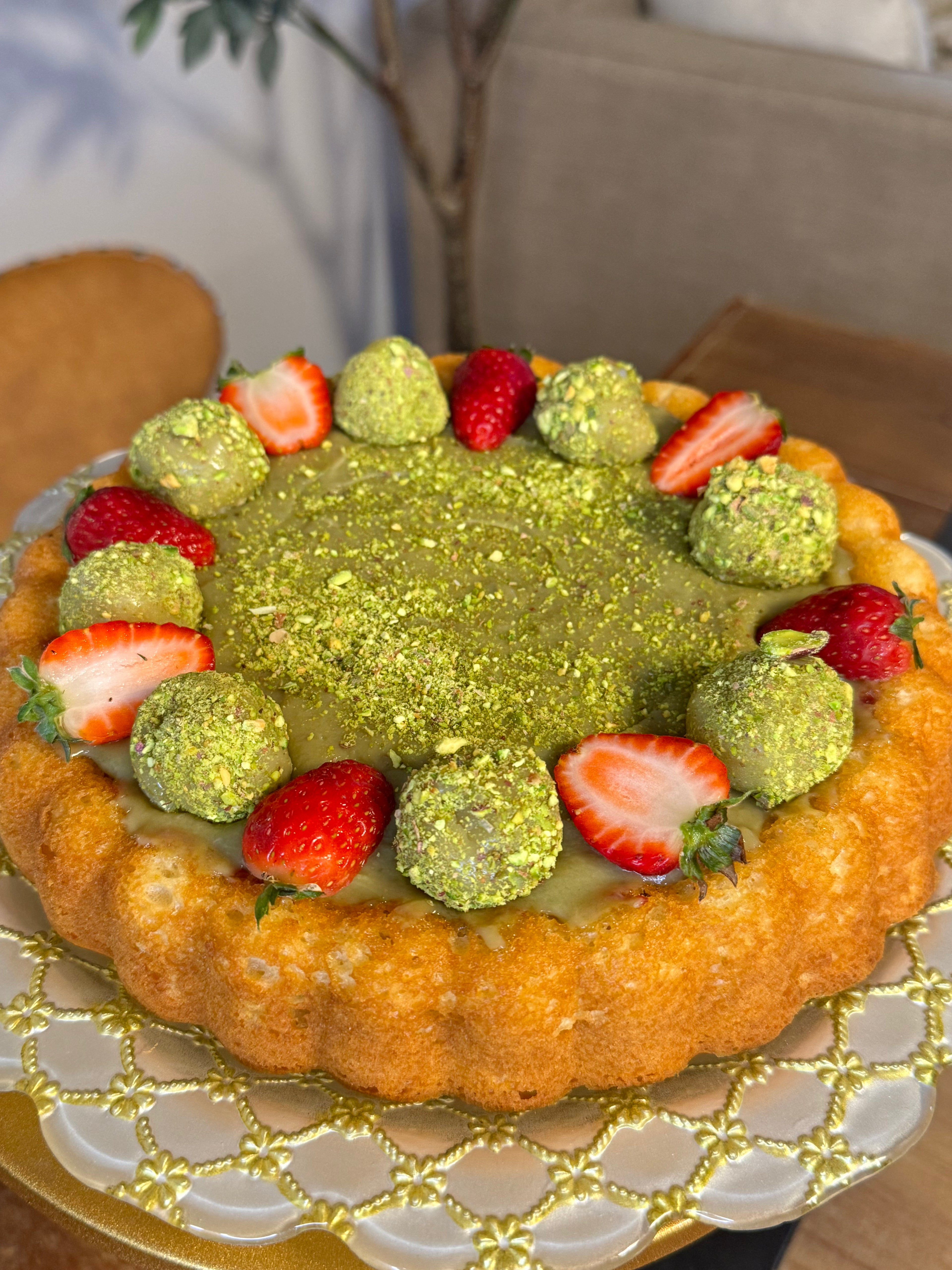 Strawberry Pistachio Cake